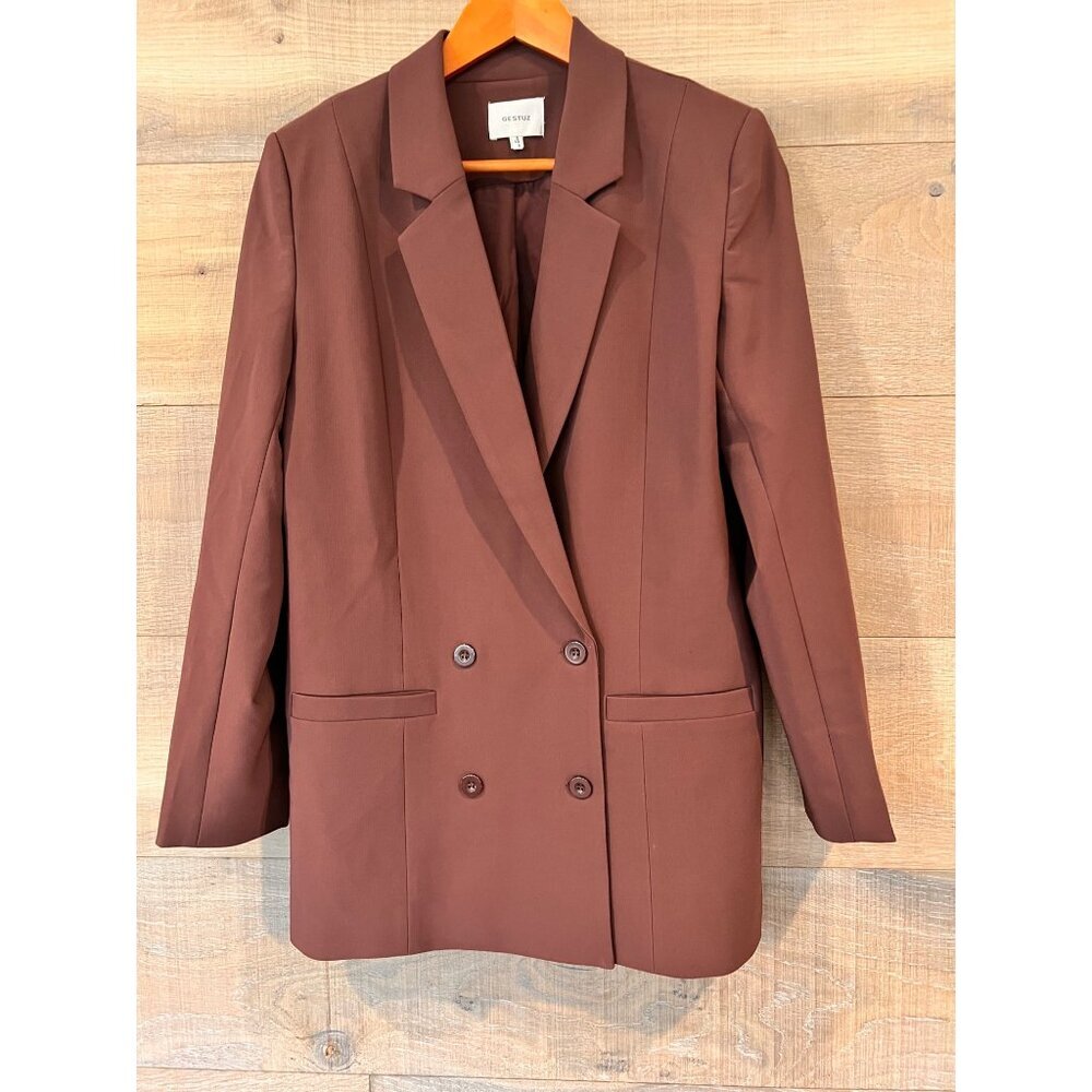GESTUZ Paula Oversized chocolate Blazer size 38/ US 8 - Picture 4 of 10